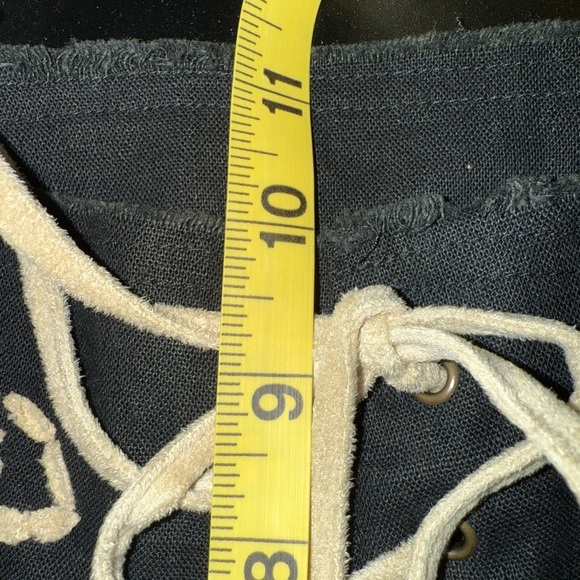 NWOT Ashley by EB International Black Lace-Up Boho Flare Pants Embroidered Sz S - Picture 8 of 8